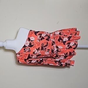 AnnTaylor One Shoulder Pink Floral Long Sleeve Blouse Size 2